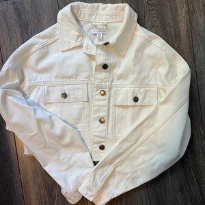 Topshop crop white denim jacket